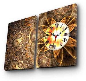 Wallity 2 dílné dekorativní nástěnné hodiny Times hnědé