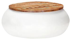 Konferenční stolek bílý 68x68x30 cm masivní recyklované dřevo