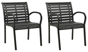 Zahradní židle 2 ks ocel a WPC černé