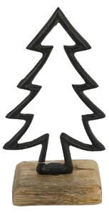 Vánoční dekorace CHRISTMAS TREE z mangového dřeva 17cm, černá