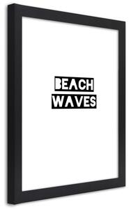 Plakát Vlny na pláži Barva rámu: Černá, Rozměry: 20 x 30 cm