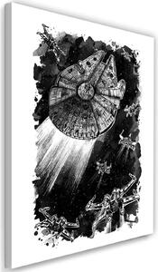 Obraz na plátně Star Wars, Millennium Falcon X-Wing - Dr.Monekers Rozměry: 40 x 60 cm