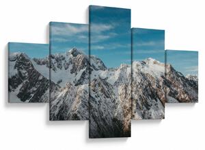 Obraz zasněžených vrcholků, Fiordland (125x70 cm)