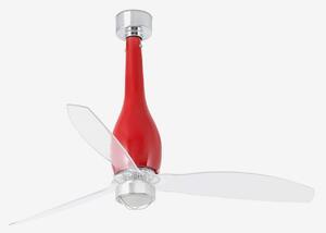 ETERFAN M LED, červená/transparentní, stropní ventilátor s DC motorem - FARO