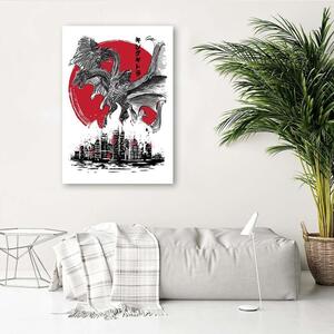 Obraz na plátně Godzilla, film King Ghidorah - Dr.Monekers Rozměry: 40 x 60 cm