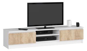 Stolek pod TV RTV K 160 CLP bílý / sonoma