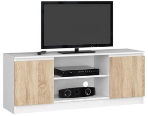 Stolek pod TV RTV 140 2D 1P bílý / sonoma