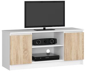 Stolek pod TV RTV 120 2D 1P bílý / sonoma