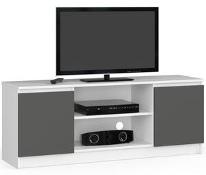 Stolek pod TV RTV 140 2D 1P bílý / šedý
