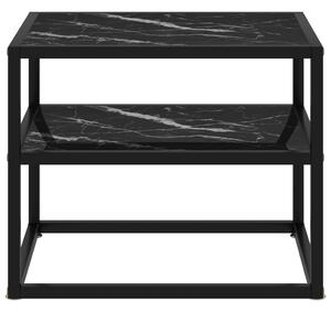 322854 Console Table Black 50x40x40 cm Tempered Glass