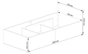 Jednolůžková postel s roštem 90x200 cm, dub sonoma