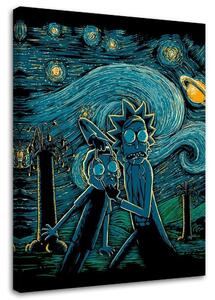 Obraz na plátně Rick a Morty, hvězdná noc - DDJVigo Rozměry: 40 x 60 cm