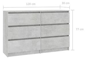 Příborník Perouse - betonově šedý | 120x30x77 cm