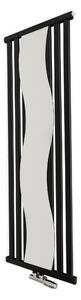 Regnis Kalipso Mirror, topné těleso 500x1000mm se středovým připojením 50mm, 531W, černá matná, KALIPSOLUSTRO/1000/500/D5/BLACK