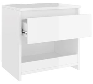 Noční stolek Horden - dřevotříska - 40x30x39 cm | bílý s vysokým leskem