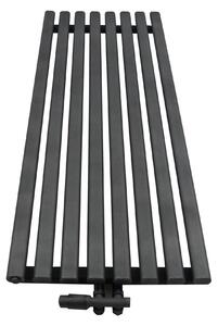 Regnis Lazur LA, topné těleso 540x1000mm se středovým připojením 50mm, 766W, černá matná, LAZURLA/1000/540/D5/BLACK