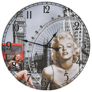 Vintage nástěnné hodiny Marilyn Monroe 60 cm