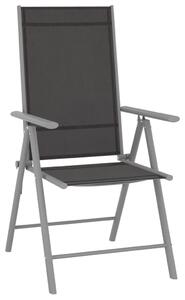 Skládací zahradní židle 4 ks textilen černé