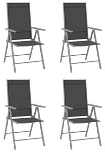 Skládací zahradní židle 4 ks textilen černé