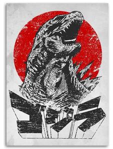 Obraz na plátně Godzilla, monstrum proti slunci - DDJVigo Rozměry: 40 x 60 cm