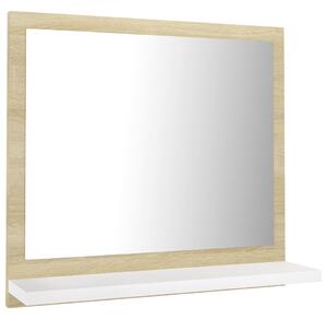 Koupelnové zrcadlo bílé dub sonoma 40x10,5x37 cm dřevotříska