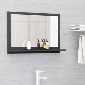 Koupelnové zrcadlo šedé 60 x 10,5 x 37 cm dřevotříska