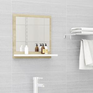 Koupelnové zrcadlo bílé dub sonoma 40x10,5x37 cm dřevotříska