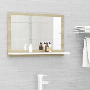 Koupelnové zrcadlo bílé dub sonoma 60x10,5x37 cm dřevotříska
