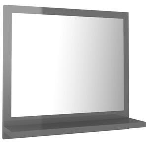 Koupelnové zrcadlo šedé vysoký lesk 40x10,5x37 cm dřevotříska