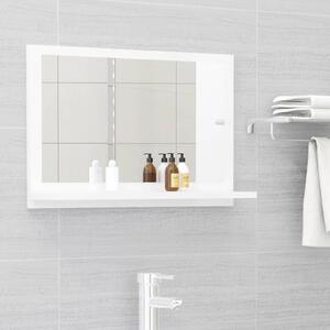 Koupelnové zrcadlo bílé vysoký lesk 60x10,5x37 cm dřevotříska