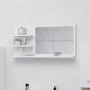 Koupelnové zrcadlo bílé vysoký lesk 90x10,5x45 cm dřevotříska