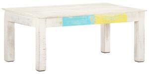 Konferenční stolek bílý 110x60x45 cm masivní mangovníkové dřevo