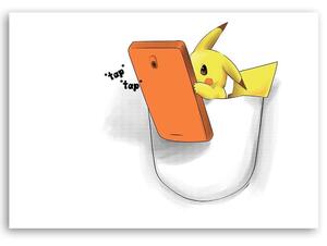 Obraz na plátně Pokémon Pikachu s telefonem - Victoria Bravo Rozměry: 60 x 40 cm