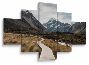Obraz - Chodník v údolí hory Mt. Cook (125x70 cm)