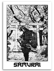 Obraz na plátně Černobílý samuraj v parku - Pau Fernandez Rozměry: 40 x 60 cm