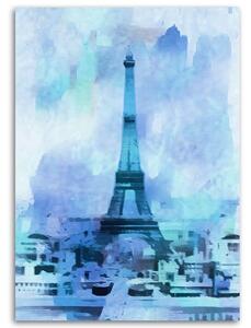 Obraz na plátně Modrá Eiffelova věž - Andrea Haase Rozměry: 40 x 60 cm