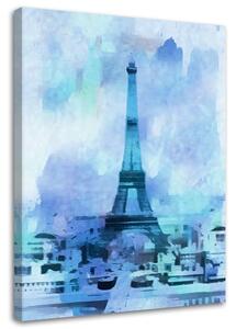 Obraz na plátně Modrá Eiffelova věž - Andrea Haase Rozměry: 40 x 60 cm