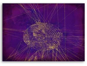 Obraz na plátně Zlatý kruh na fialovém pozadí - Andrea Haase Rozměry: 60 x 40 cm