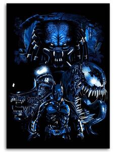 Obraz na plátně Predator, Alien, Venom, Batman - Alberto Perez Rozměry: 40 x 60 cm