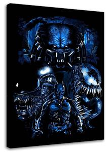 Obraz na plátně Predator, Alien, Venom, Batman - Alberto Perez Rozměry: 40 x 60 cm