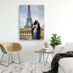 Obraz na plátně Polibek u Eiffelovy věže - Norrobey Rozměry: 40 x 60 cm