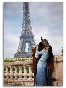 Obraz na plátně Polibek u Eiffelovy věže - Norrobey Rozměry: 40 x 60 cm