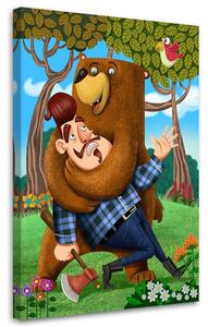 Obraz na plátně Medvěd a dřevorubec - Gustavo Gabriel San Martin Rozměry: 40 x 60 cm