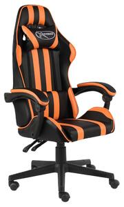 Herní židle černo-oranžová umělá kůže