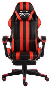 Herní židle s podnožkou černo-červená umělá kůže