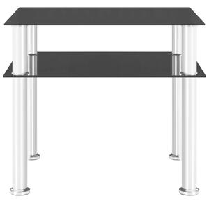 Odkládací stolek černý 45 x 50 x 45 cm tvrzené sklo