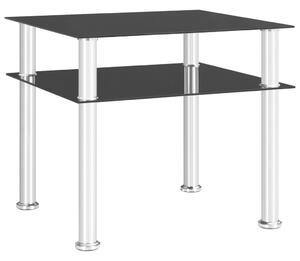 Odkládací stolek černý 45 x 50 x 45 cm tvrzené sklo