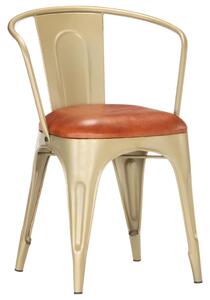 Jídelní židle 2 ks hnědé pravá kůže