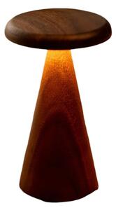 LED stolní lampa v tmavě přírodní barvě s dřevěným stínidlem (výška 21 cm) Sylva – Gingko