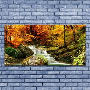 Akrylový obraz Vodopád Les Příroda 120x60 cm